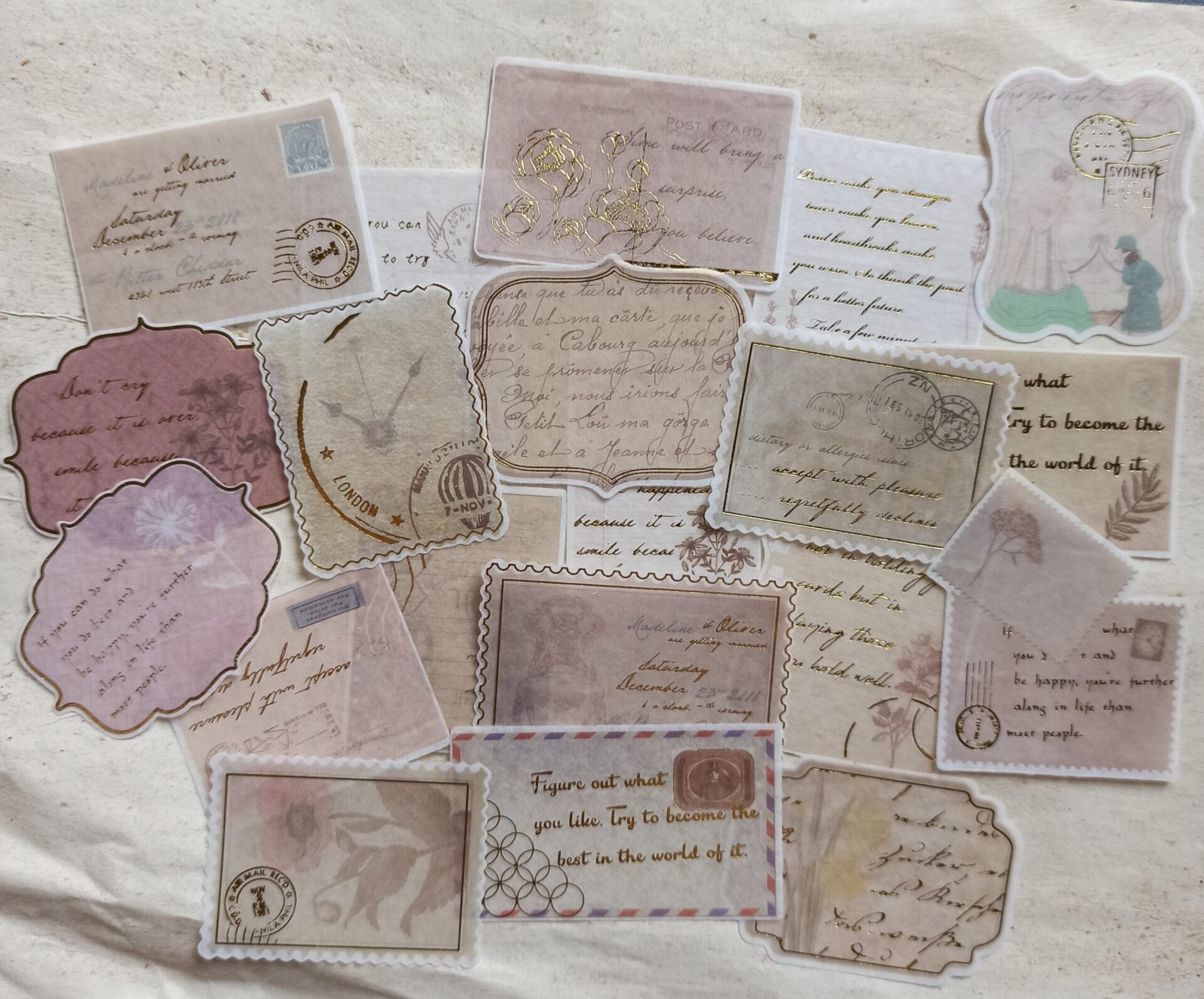 Pegatinas Vintage Cartas y Postales - Sukiscrap - Sukiscrap
