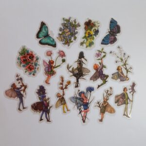 Pegatinas Vintage Hadas Azules